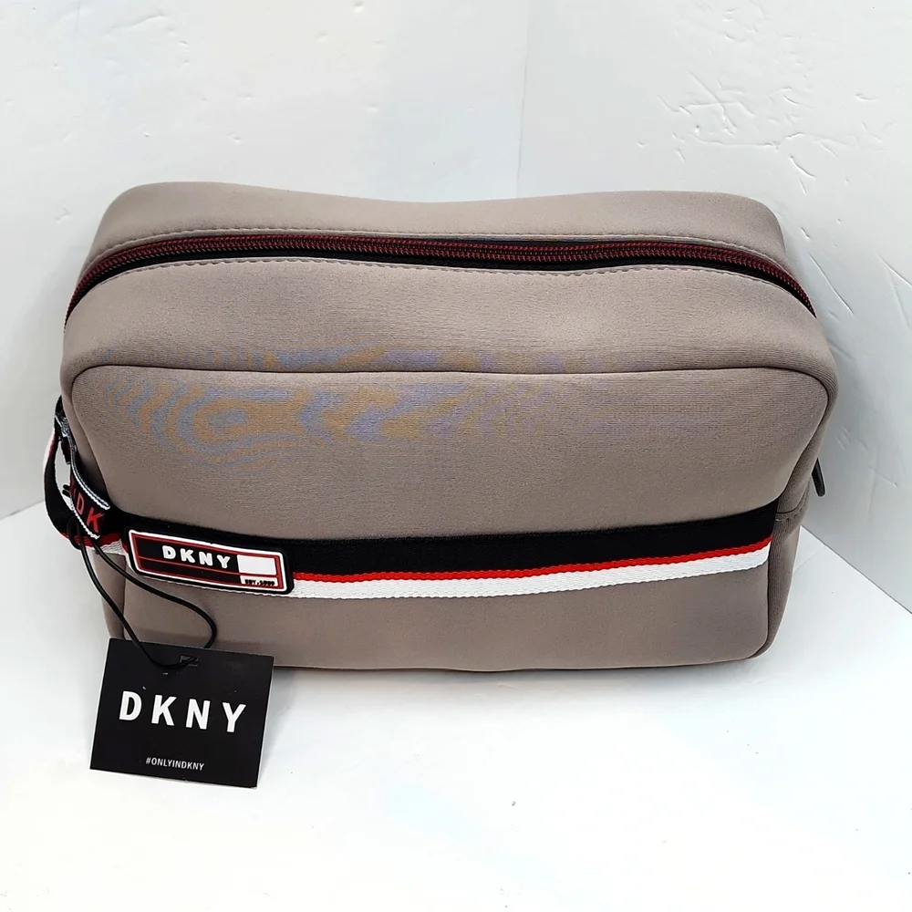 DKNY TOILETRY TRAVEL BAG, GREY